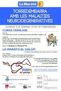Cartell d'activitats a Torredembarra per La Marató de TV3
