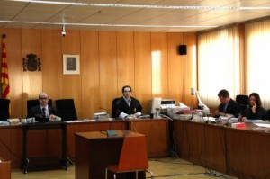 Imatge del jutge, el secretari, el fiscal i l'advocada de l'acusació particular, el passat 20 de gener.