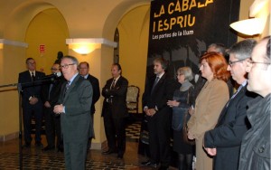 Acte de presentació de l'exposició pel president de la Diputació, Josep Poblet