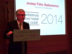 Josep Fèlix Ballesteros, durant en la conferència