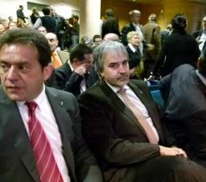 Joaquim Nin (dreta), a la conferència de Ballesteros