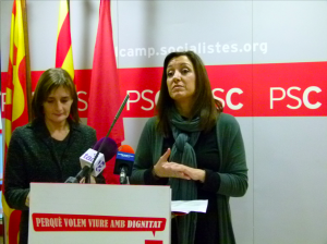 Rocío León i Núria Segú, en roda de premsa