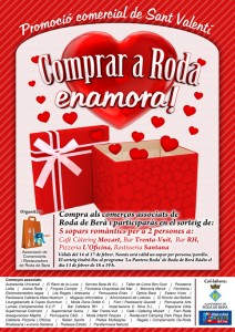 Cartell de la campanya comercial de Roda de Berà per Sant Valentí