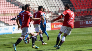 Imatge del Nàstic celebrant la victòria en el partit contra l’Olímpic de Xàtiva fa unes setmanes