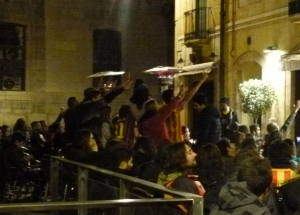 Celebració del segon gol blaugrana