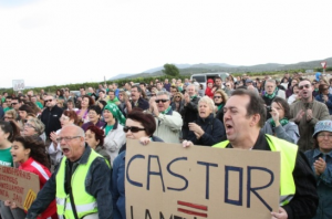 Protestes contra la plataforma Castor.