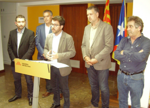 d'esquerra a dreta Àlfred Pitarch, Sandro Boquet, Pere Aragonès, Pau Ricomà i Josep Andreu