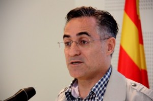 Ramon Tremosa, cap de llista de CiU a les eleccions europees, durant la seva intervenció a Valls