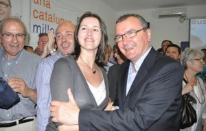 Alícia Alegret (PP) i l'alcalde Carles Pellicer (CiU). Foto: Enrique Canovaca