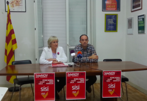 Rosa Maria Codines i Albert Cortès, responsables locals de l'ANC i Òmnium. Foto: JM.Salvat