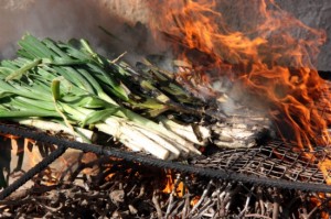 Primers calçots de la temporada, coent-se amb una bona flama.