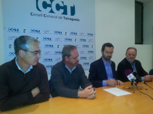 Josep Toquero, Josep Maria Gavaldà, Frederic Adan i Joan Martí han explicat la ruptura del pacte. Foto: JM.Salvat