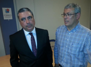 Albert Abelló i Jordi Sendra, a la seu de CDC Tarragona. Foto: Tarragona21