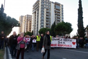 La protesta, al seu pas per Via Roma