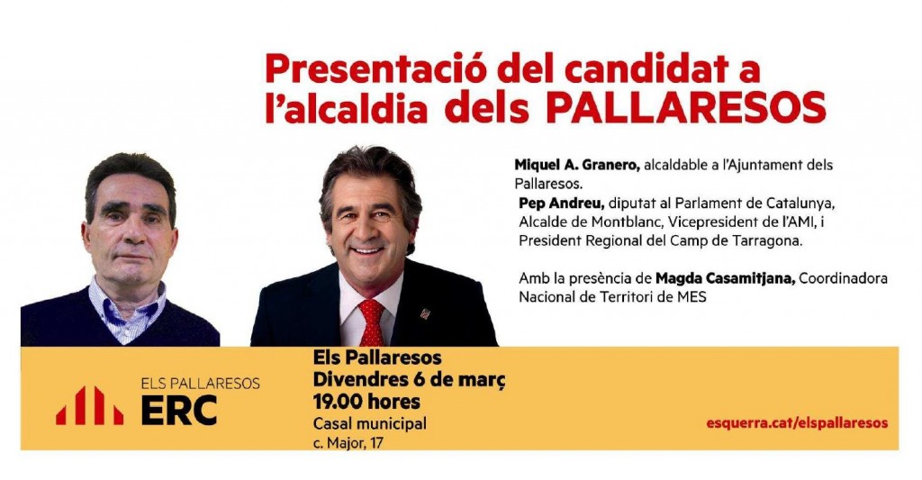 Presentació de Miquel Granero, alcaldable d'ERC Pallaresos