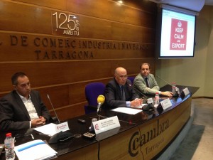 Sergi Vives, president d'Internacionalització de la Cambra de Tarragona; Jordi Cáceres, director del Gabinet d'Estudis de la Cambra i Roberto Barros, responsable d'Internacionalització de la Cambra