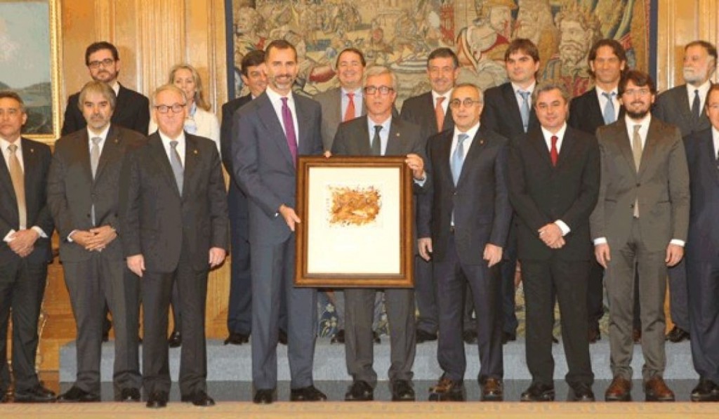 El rei d'Espanya, Felip VI, amb la delegació de Tarragona i el COE
