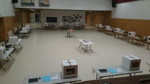 Urnes en un col·legi electoral de Tarragona