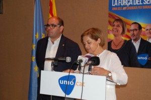 La candidata d'Unió pel 27S, Anna Solé i el president del partit, Josep Maria Prats. Foto: Tarragona21