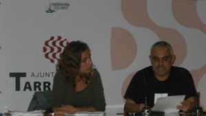 Laia Estrada i Jordi Martí en roda de premsa aquesta tarda. Foto: Tarragona 21