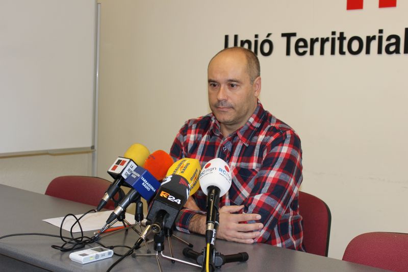Jordi Salvador en la seva compareixença pública de comiat com a Secretari General de l'UGT. Foto:Tarragona21