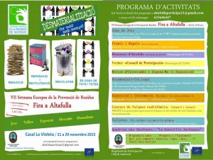 Cartell de la Jornada de Prevenció de Residus a Torredembarra.