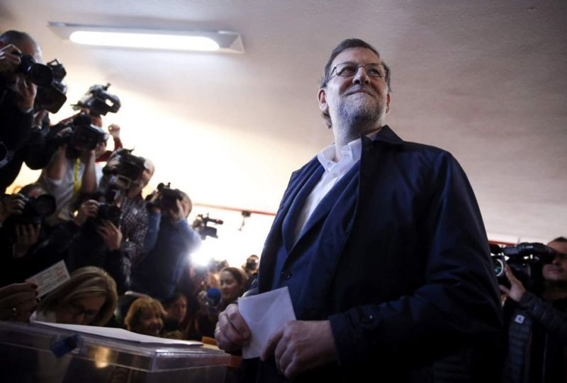 Mariano Rajoy, votant en la jornada d'avui