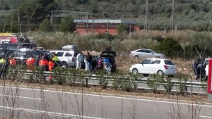 Imatge de l'accident a Tortosa. Foto: Tarragona 21