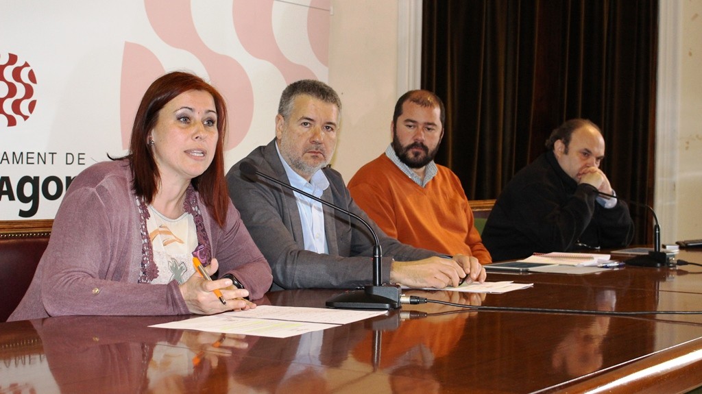 Mònica Albart, Pau Ricomà i Xavier Puig a la presentació de les mocions d'ERC Foto:Cedida
