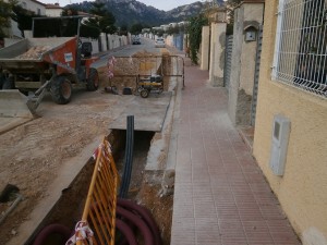 Un detall de les obres a la zona