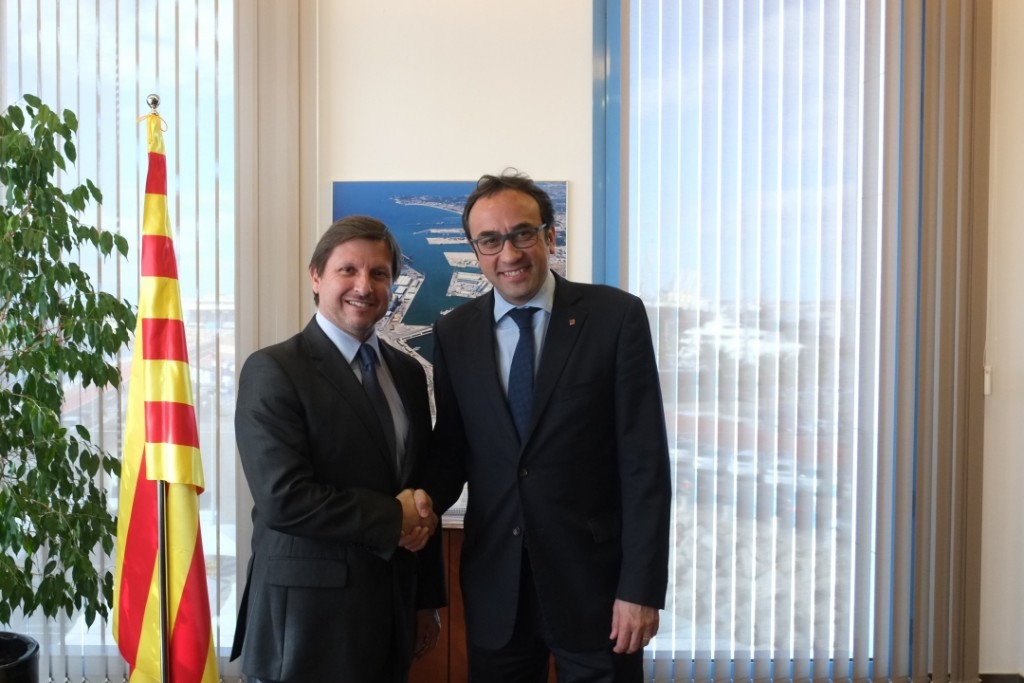 Josep Andreu amb Josep Rull en la visita del conseller al Port de Tarragona. Foto:Cedida