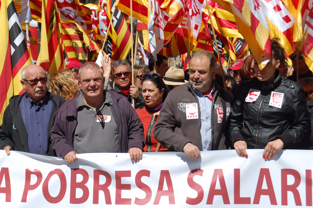 Joan Llort i Jaume Pross han encapçalat la manifestació. Foto: Tarragona 21