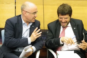 El delegat de la Generalitat, Òscar Peris, amb el director general d'Interior, Albert Batlle. Foto: Tarragona21