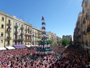 Els Castellers de Vilafranca han ofert el primer castell de 10 descarregat a Tarragona, el 3de10fm. Foto: Romà Rofes / Tarragona21.ca