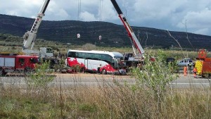 L'accident de l'autocar de Freginals ha estat de llarg el més tràgic. Foto: Tarragona21