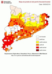 Mapa de risc d'incendis a Catalunya