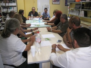 Un moment de la reunió veïnal amb la Coordinadora d'Entitats del Camp de Tarragona