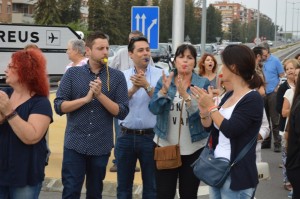 El portaveu de Ciutadans, Rubén Viñuales, fet sonar el xiulet. Foto: Tarragona21