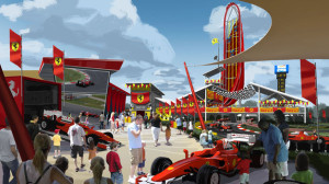 Imatge virtual de com serà el parc temàtic Ferrari Land