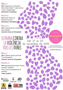 Cartell anunciador de la setmana contra la violència a les dones