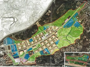 Dibuix del pla urbanístic de la Budallera