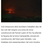 TV3 es fa ressò del vídeo de l’incendi de Tarragona21