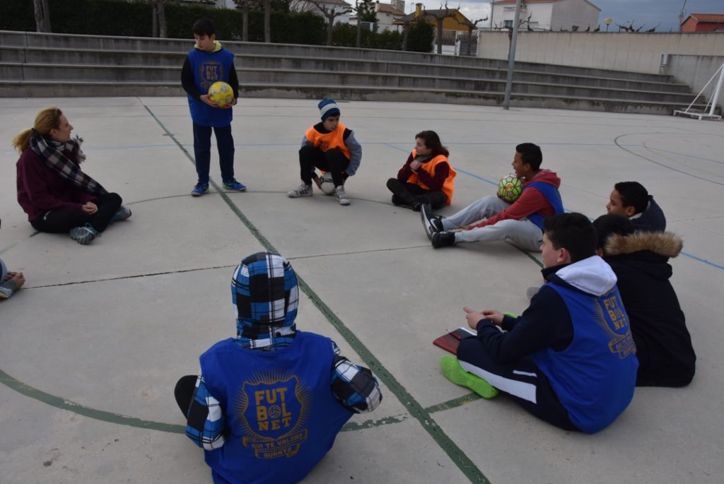 Una de les sessions del projecte FutbolNet a Torredembarra. Foto: Cedida