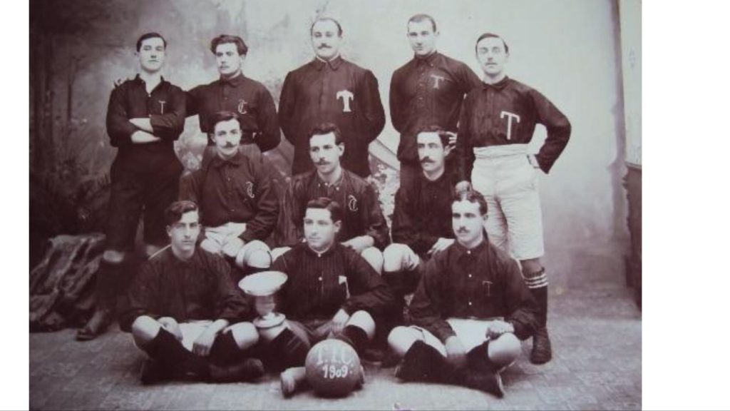 Fotografia històrica del club de futbol pioner a Tarragona. Foto: Cedida