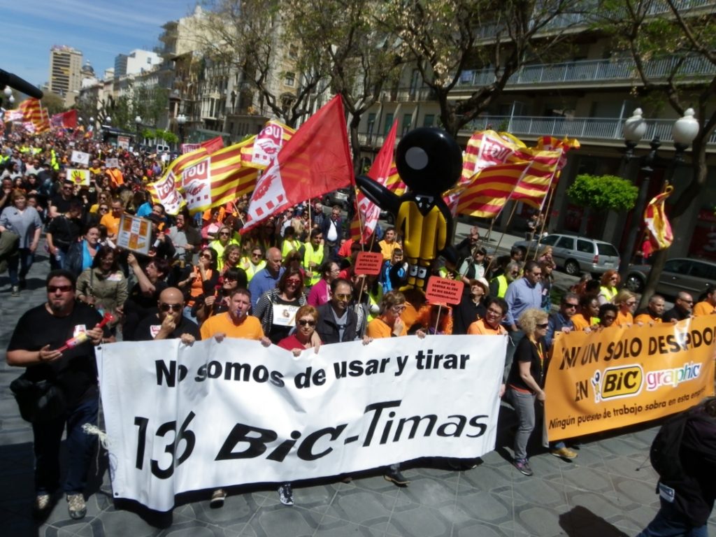 Els treballadors de BIC Graphic han fet sentir la seva veu. Foto: Romà Rofes / Tarragona21.cat