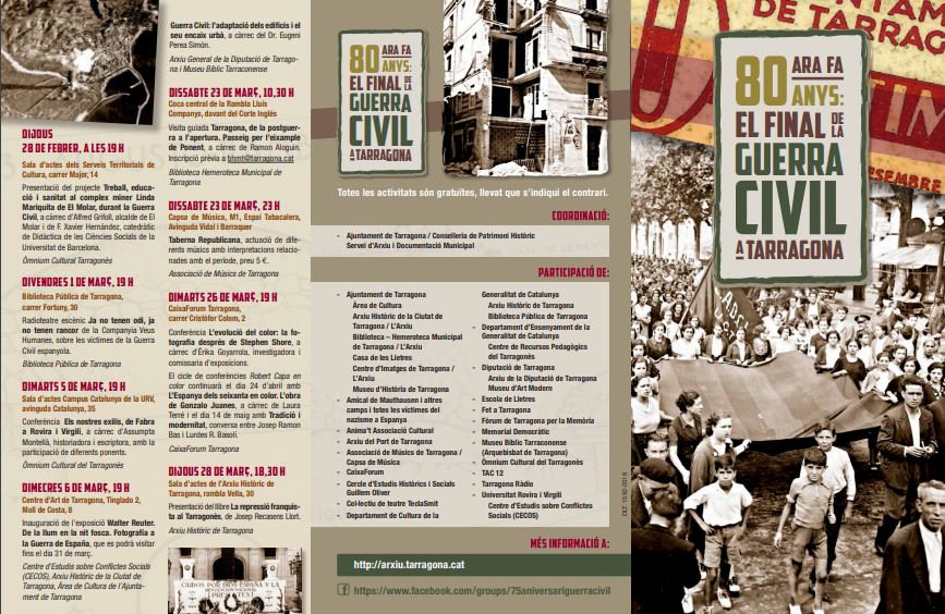 Programa del "80 aniversari  de la fi de la Guerra Civil"
