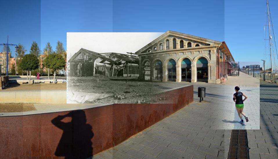 Muntatge de fotos del Port de Tarragona i la Guerra Civil