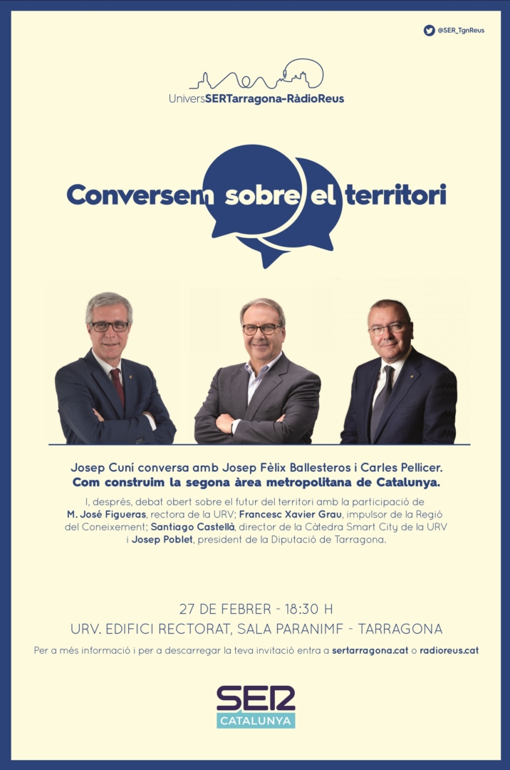 Josep Cuní moderarà el diàleg entre els alcaldes de Tarragona, Josep Fèlix Ballesteros, i de Reus, Carles Pellicer