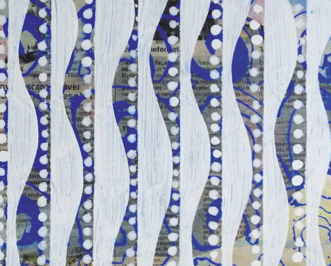 L'obra de l'artista badaloní destaca pel predomini de les tonalitats blaves de la mediterrània