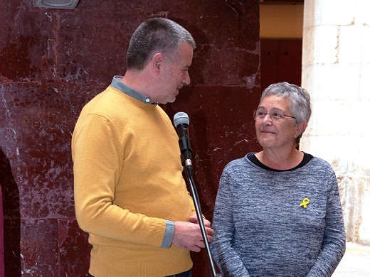 Pau Ricomà en l’acte de reconeixement de Núria Francino a l'any 2018. 